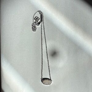 Kendra Scott Silver Elisa Necklace with White Sparkly Pendant